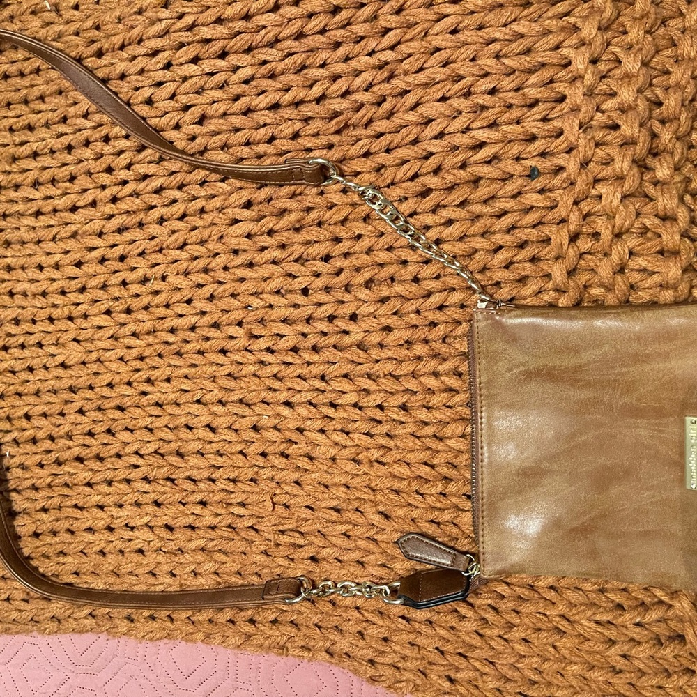 Madden Girl Tan Leather Crossbody Bag